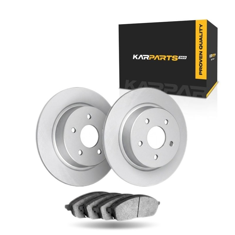 For Audi A4 2000-2008 Brake Set Rear | Cast Iron | Ceramic Pads | Vented | Plain