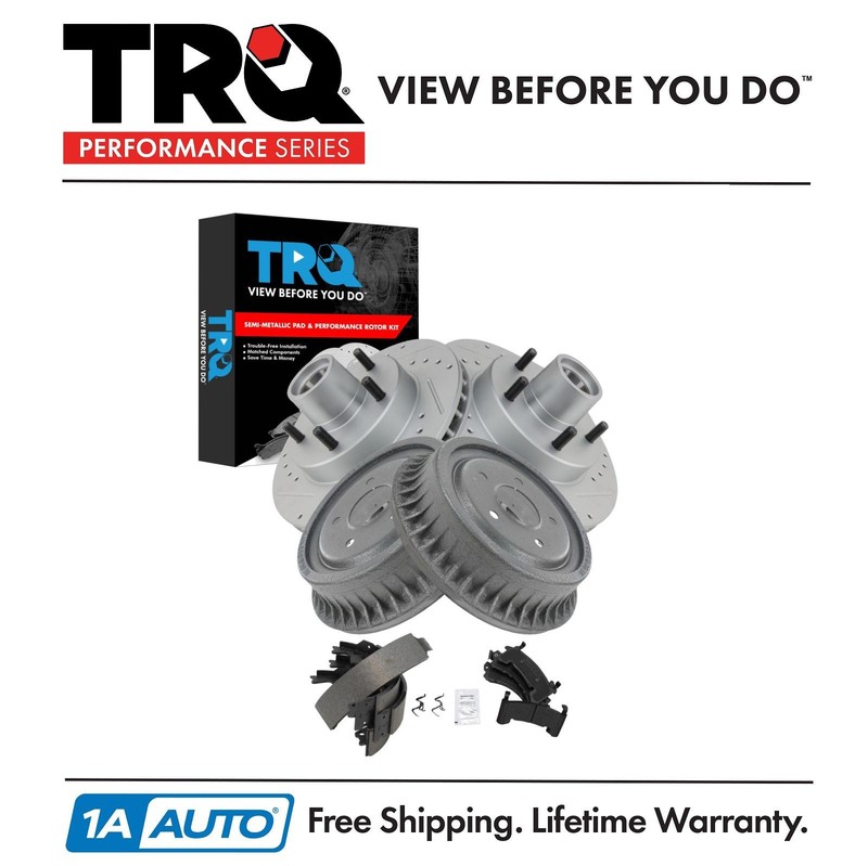 TRQ Performance Brake Pad & Rotor,Shoe & Drum Kit Fits Various Makes and Models