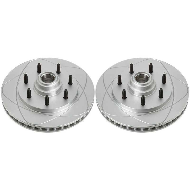 Front Slotted Disc Brake Rotors Fits Ford F-150 99-04, F-250 97-99; 308mm