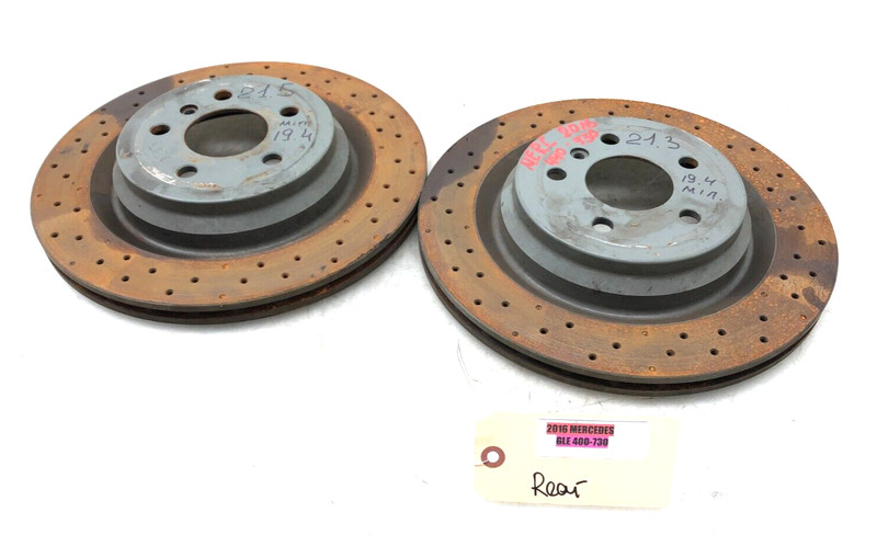 2013-2019 MERCEDES GLE W166 AWD LEFT RIGHT REAR DISC BRAKE ROTORS SET X2 OEM.
