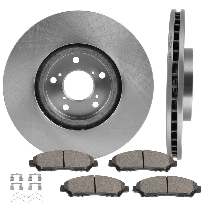 Fits Honda Pilot 2009 2010 2011-2015 2X Brake Rotors + 4X Ceramic Pads Front