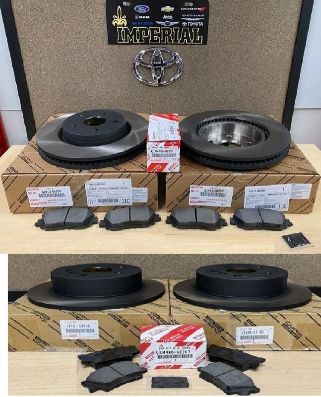 2018-2023 TOYOTA CAMRY LE SE FWD GAS MODELS FRONT & REAR BRAKE ROTORS &TCMC PADS