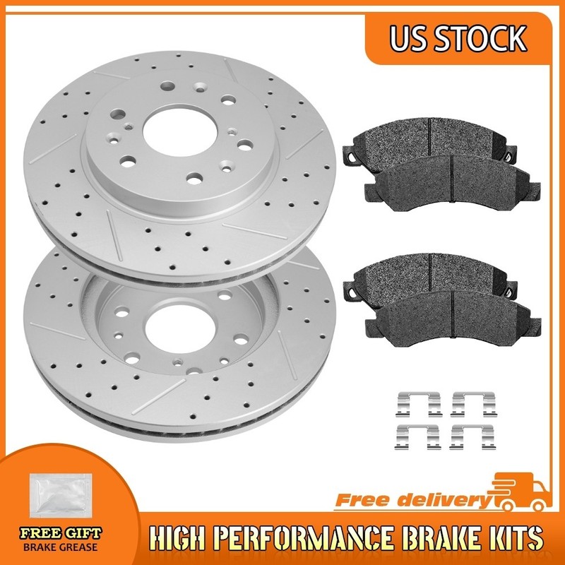 Front Drilled Brake Rotor Pads For Silverado/Express/Sierra 1500 Yukon Escalade