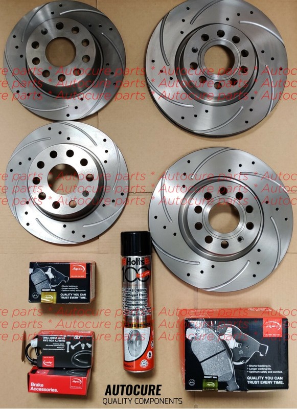 FOR BMW 518D M SPORT TOURING (F11) DRILLED AND GROOVED BRAKE DISCS + PADS