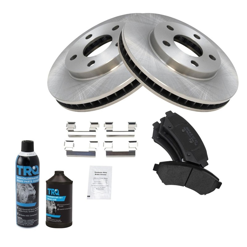 TRQ Front Metallic Brake Pad & Rotor Kit w/Fluids for Buick Chevy Olds Pontiac gallery
