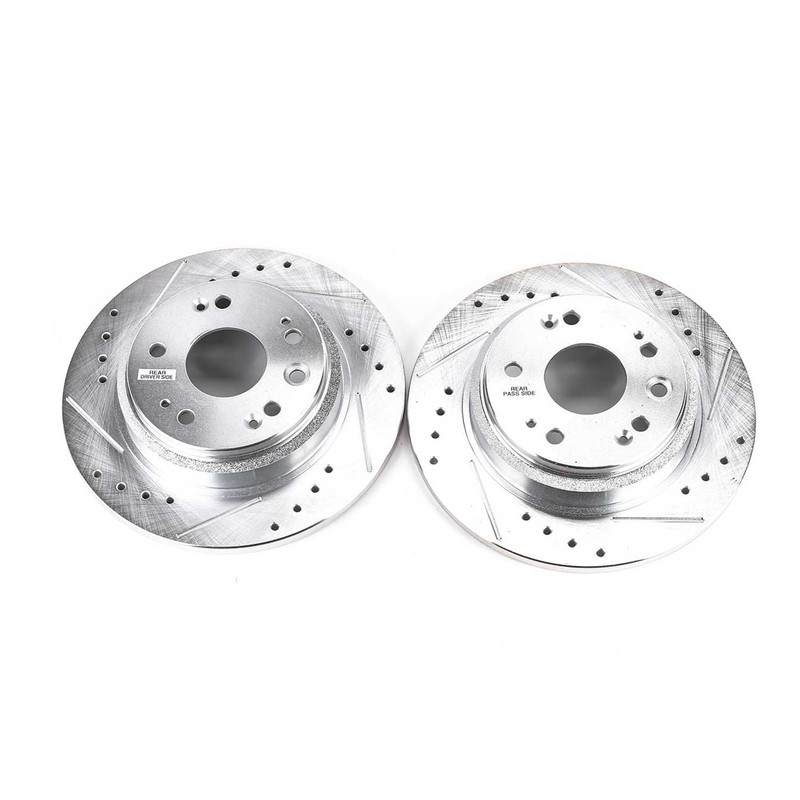PowerStop Evolution Drilled Slotted Rotors Pair Rear For Acura RL