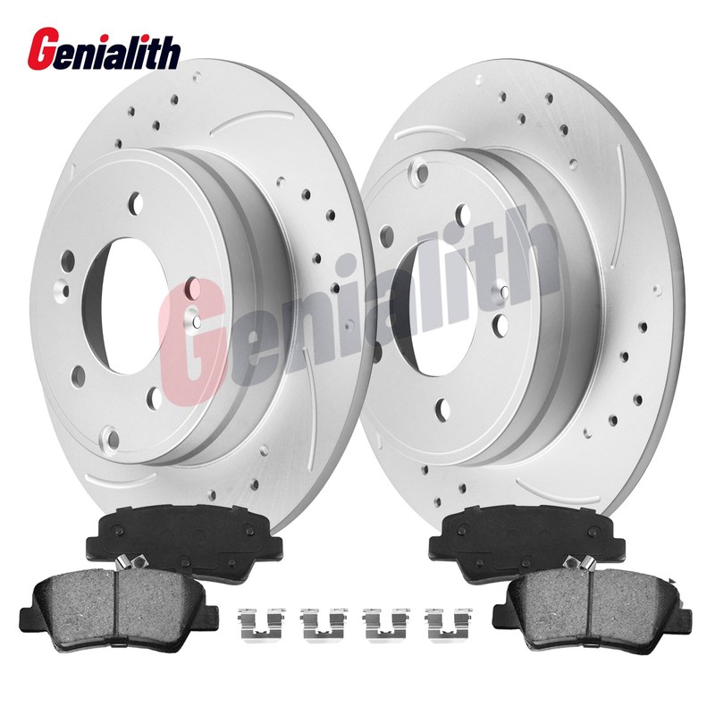 Rear Drilled Rotors + Ceramic Pads for Hyundai Azera Sonata Kia Optima Cadenza