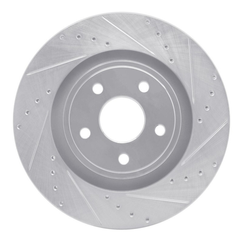 Dynamic Friction 631-42002R – Drilled and Slotted Silver Zinc Brake Rotor