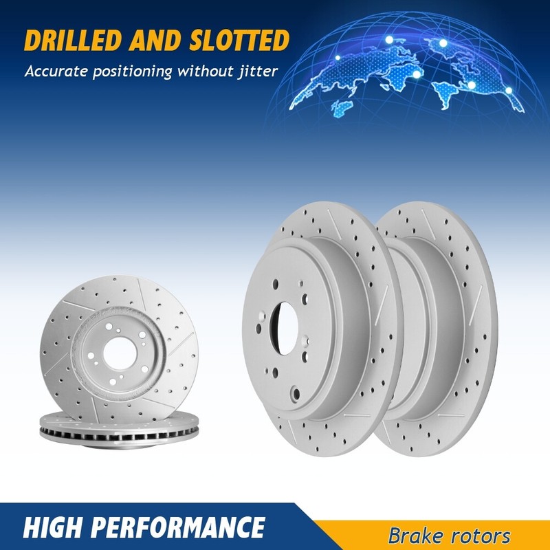 Front Rear Disc Brake Rotors For 2001 – 2006 Acura MDX 2003 – 2008 Honda Pilot