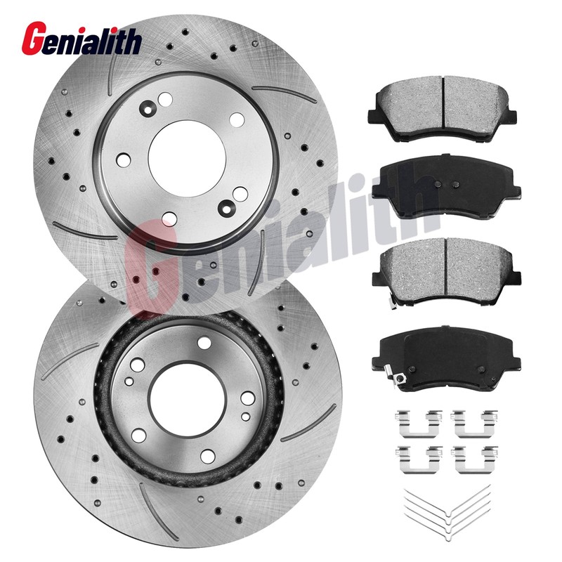 Front Disc Rotors + Brake Pads for 2017 2018 2019 2020 Hyundai Elantra 1.4L 2.0L