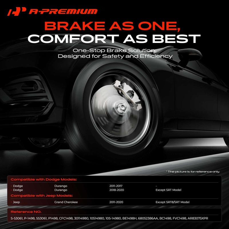 A-Premium Rear Drilled Brake Rotors & Ceramic Pads for Jeep Grand Cherokee Dodge gallery