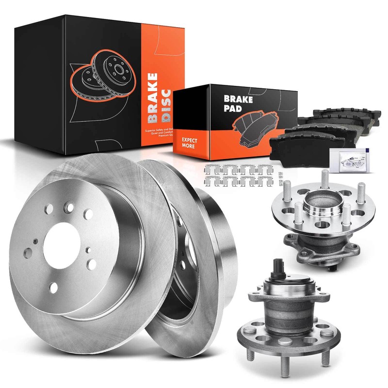 Rear Disc Rotor & Ceramic Brake Pads + Caliper for Toyota Camry 2012-2017 Avalon