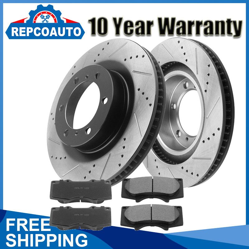 Front E coating Brake Rotors and Pads for 2010 – 2020 Lexus GX460 Toyota 4Runner