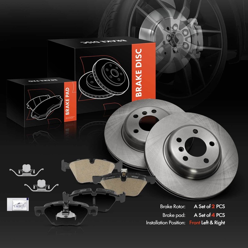 6x Front Disc Brake Rotor & Ceramic Brake Pad for BMW F10 528i xDrive 2012-2016 gallery