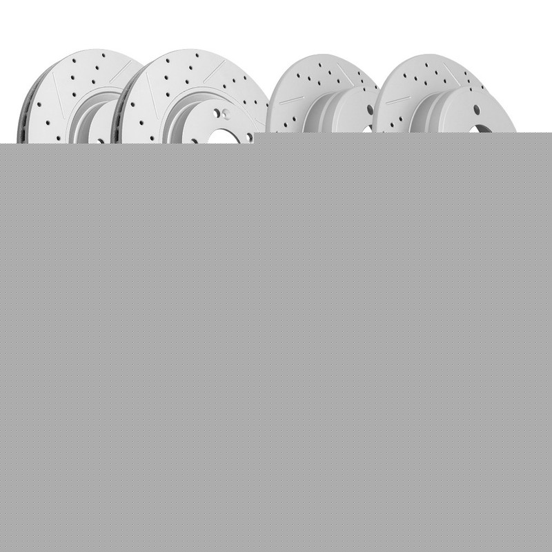 Front Rear Drilled Brake Rotors Pads For 2014-2017 Kia Cadenza Hyundai Tucson