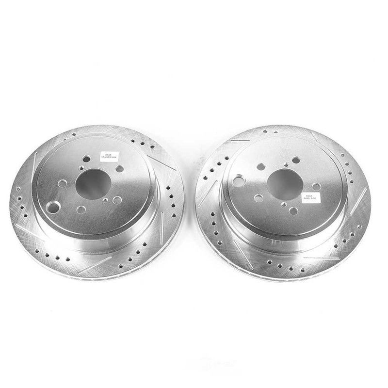 Disc Brake Rotor Set-Rear Drilled, Slotted and Zinc Plated Brake Rotor Pair