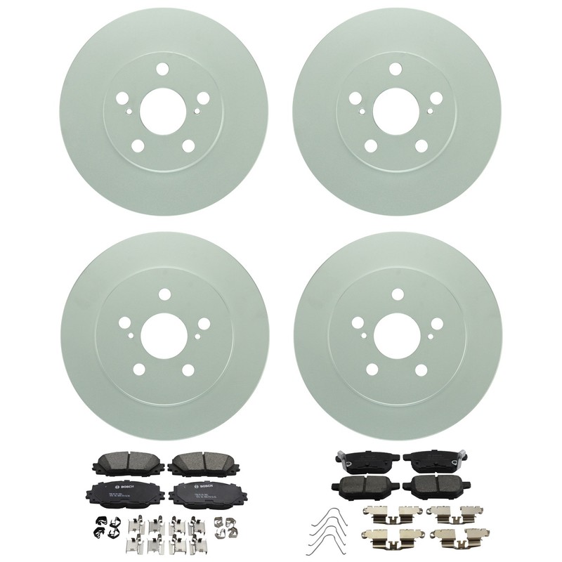 Bosch QuietCast Front Rear Rotor Ceramic Disc Brake Pad Kit for Prius Plug-In L4
