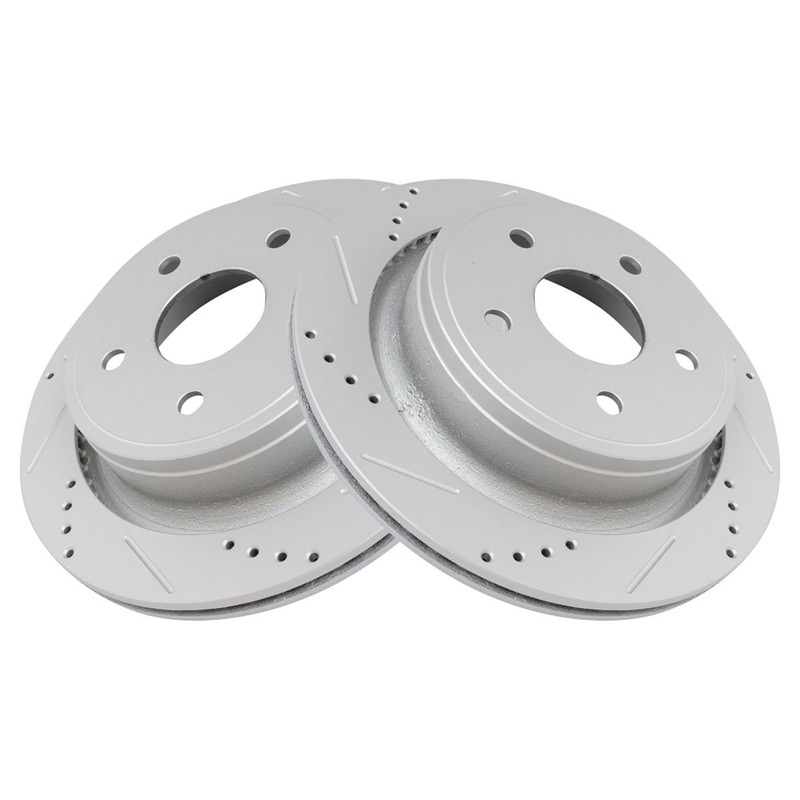 Rear Performance Drilled & Slotted Brake Rotor & Posi Metallic Pad Set gallery