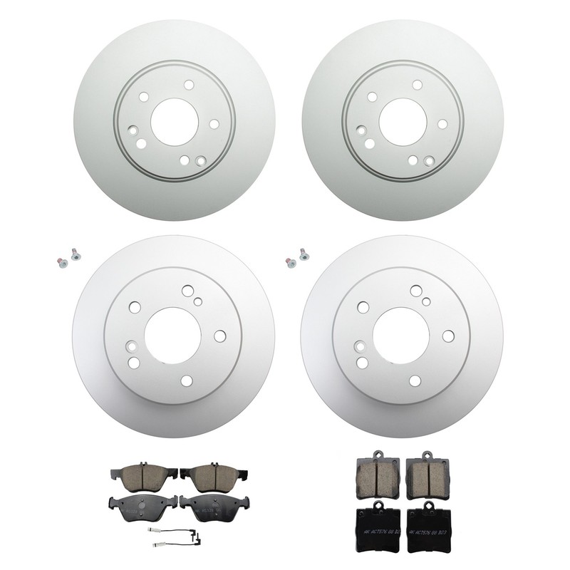 Hella Front Rear Rotor Akebono EURO Ceramic Brake Pad Kit for R170 SLK320 Base