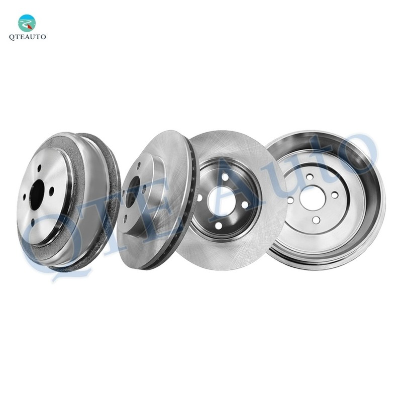 4PC Front 256.05 Brake Rotors-Rear 271 Brake Drum For 2005-2008 Chevrolet Cobalt