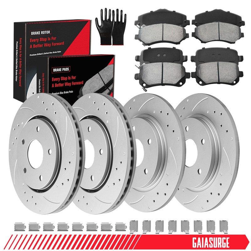 Front & Rear Rotors Brake Pads for 2008-2012 Chrysler Town Country Grand Caravan