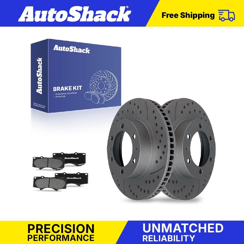 Front Drilled Slotted Brake Rotors Ceramic Pads for Toyota Tacoma 4.0L V6