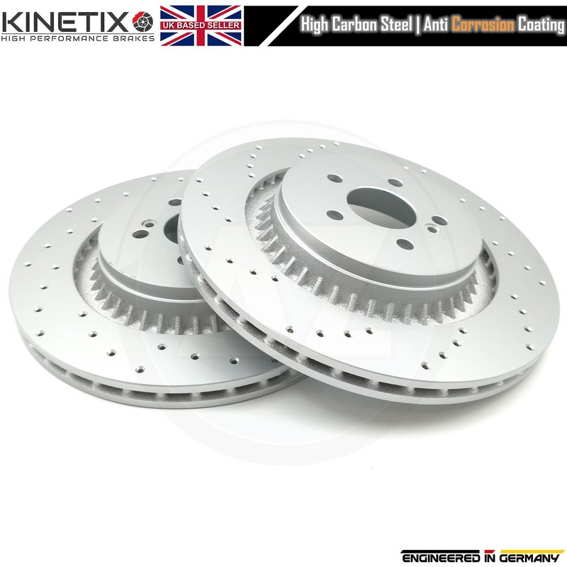 FOR MERCEDES S63 S65 CL63 CL65 AMG FRONT REAR DIMPLED BRAKE DISCS 390mm 365mm gallery