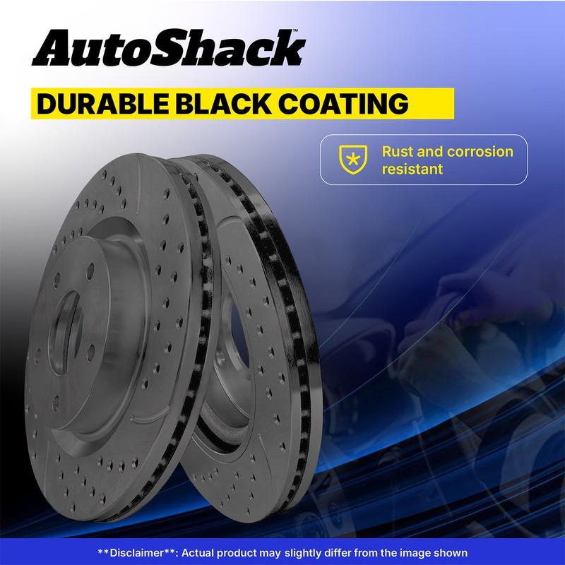 Front Drilled Slotted Brake Rotors Pair for 2013-2020 Ford Fusion gallery