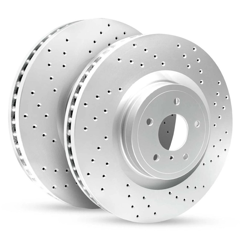 For Tesla 3 18-23 R1 Concepts Drilled & Slotted Front Brake Rotor Set