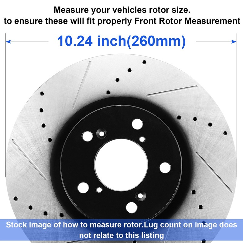 For Honda Accord Brake Rotors with Brake Pads Rear 5 Lugs 260mm 2003-2007 gallery