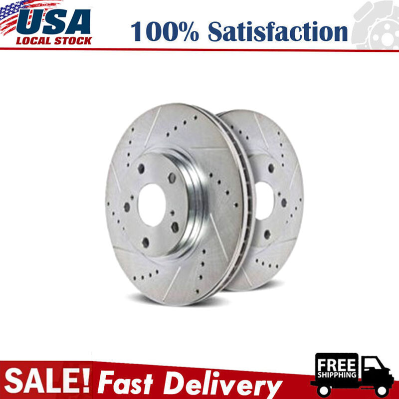 For A4 A5 A6 A7 Quattro AllRoad Q5 320mm Front DRILLED & SLOTTED Brake Rotors