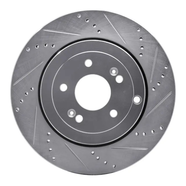 Genuine DFC Brake Rotor - Drilled and Slotted - Silver 631-03031R