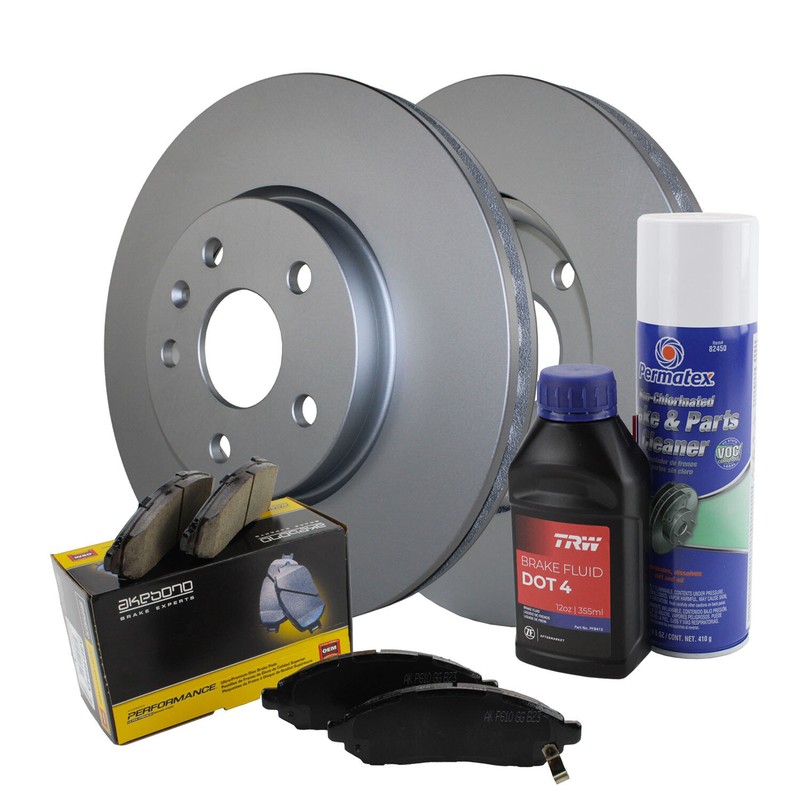 Front Brake Kit 321mm Disc Rotors & Akebono Ceramic Pads For Buick Chevrolet GMC