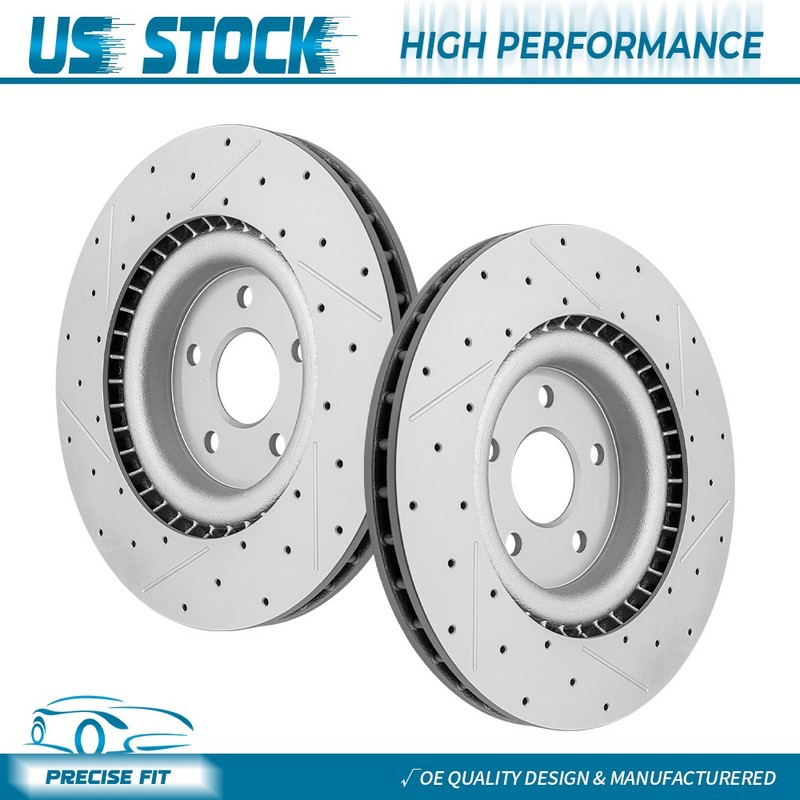 Front Drilled Brake Rotors for 2018 2019 2020 Dodge Durango Grand Cherokee SRT