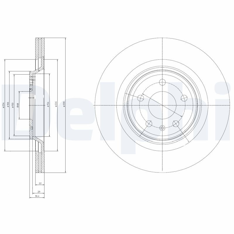 Delphi BG4078 Brake Disc for Audi