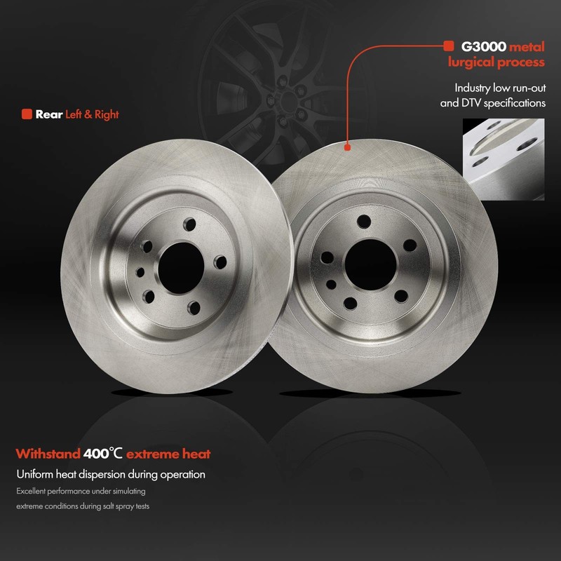 Front & Rear Side Disc Brake Rotors & Ceramic Brake Pads for Volvo S80 2016 FWD gallery