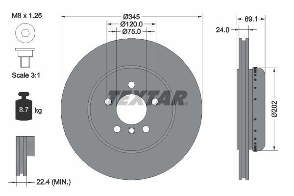 TEXTAR Brake Discs & Pads Rear Braking Service Set Fits BMW 5 Series 6 Series gallery