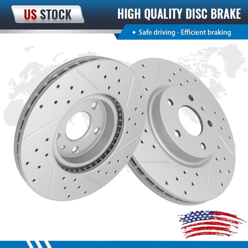 For 2013 2014 2015 2016 Lincoln MKZ Ford Fusion 300mm Front Drilled Brake Rotors