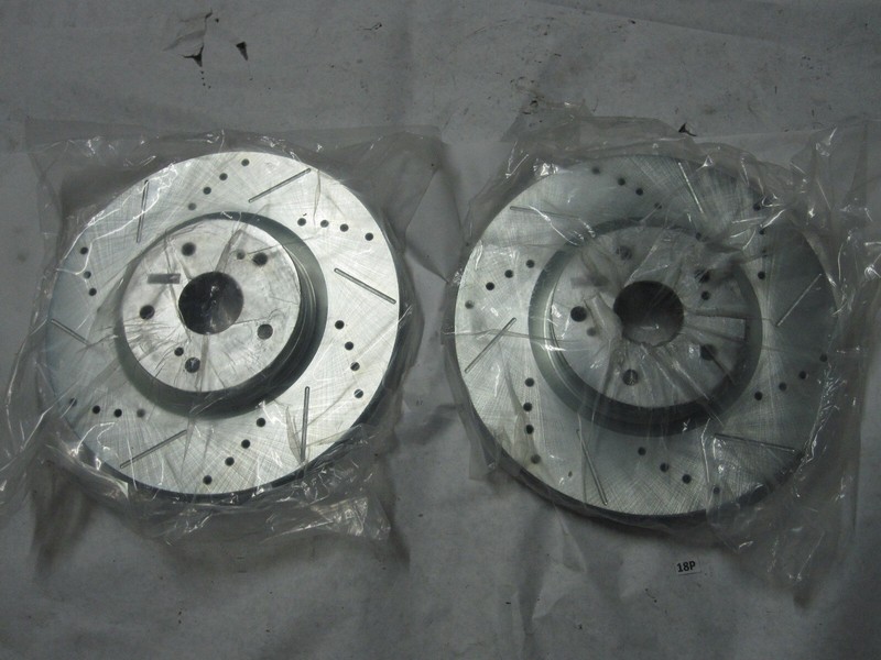 PowerStop JBR1117 XR XL Drilled and Slotted Rotors Front PAIR left and right gallery