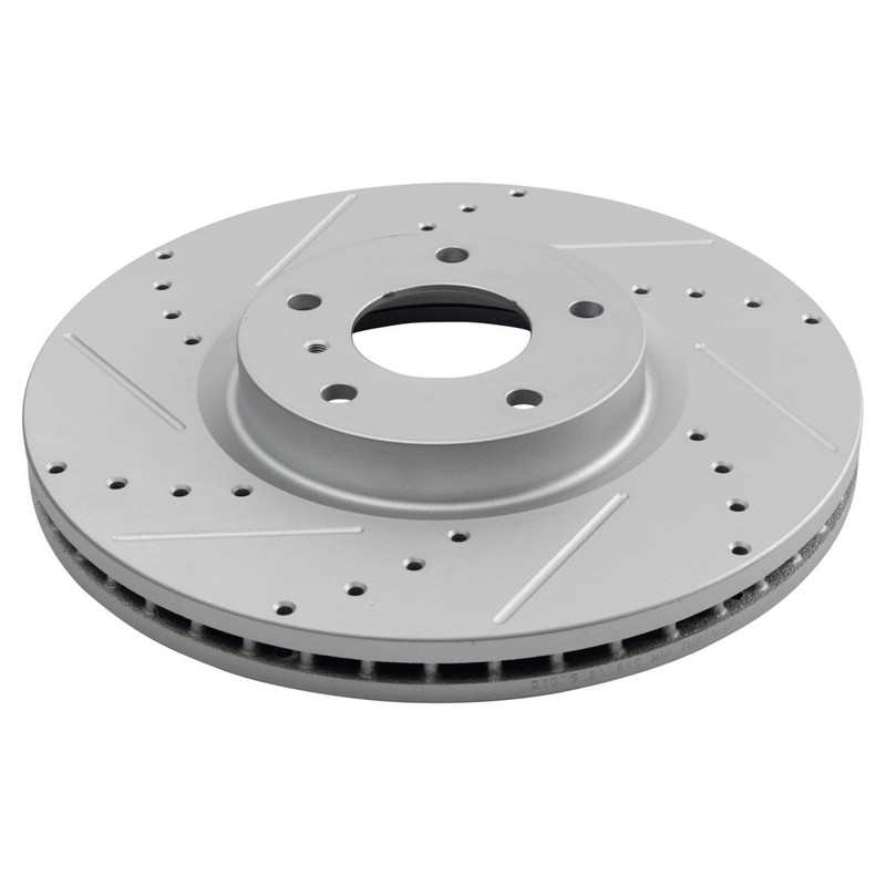 Performance Front Drilled Slotted Coated Brake Rotor Set for Infiniti Nissan gallery