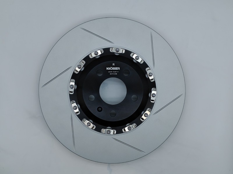 Floating Front slotted Brake Rotor 4M0615301AS For Audi A6 Quattro A7 Q7 A8 Q8 gallery