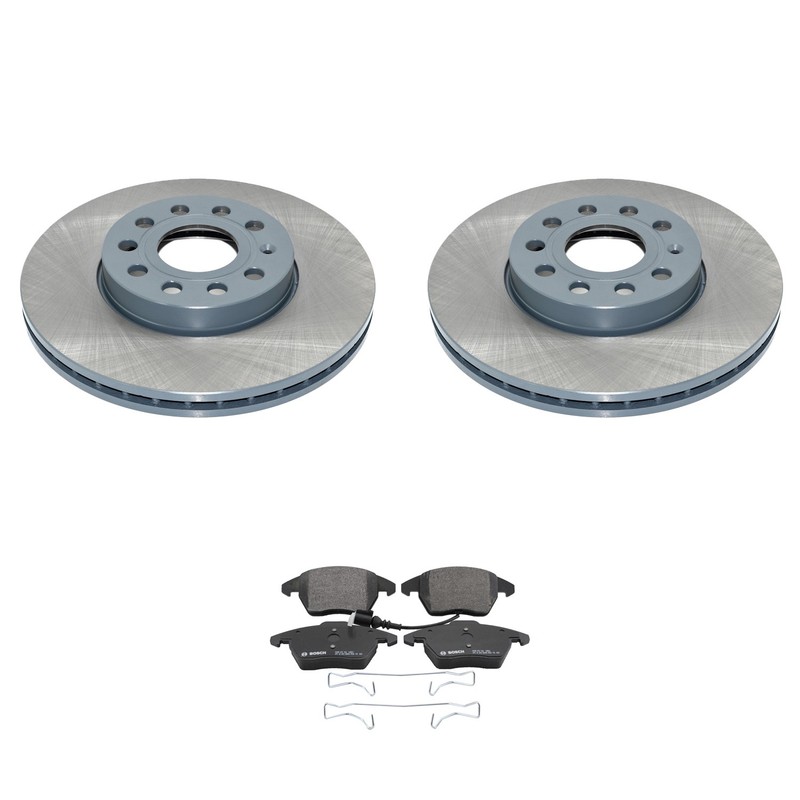 DuraGo Front Rotors Bosch QuietCast Semi-Met Disc Brake Pad Kit For A3 Jetta FWD