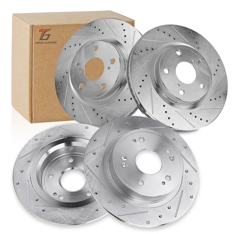 4pc Front Rear Drilled Brake Rotors Kit for 2001 - 2006 MDX 2003 - 2008 Pilot gallery