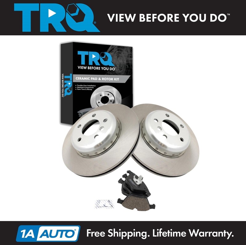 TRQ Front Brake Pad & Rotor Kit Brake Rotor For 2014-2016 BMW 528i