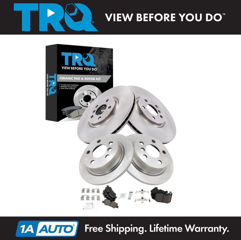 TRQ Front & Rear Brake Pad & Rotor Kit Ceramic Fits 2016-2022 Mini Cooper