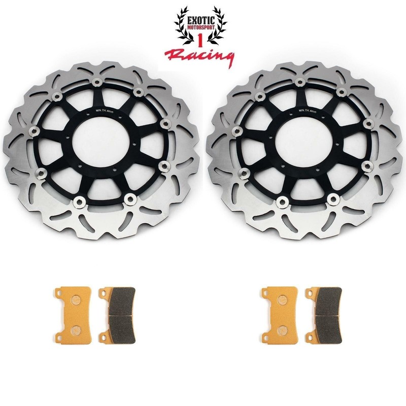 2 Front Brake Disc Rotors & Pads For Honda CBR 1000 RR 2006-2007 Wave Rotors