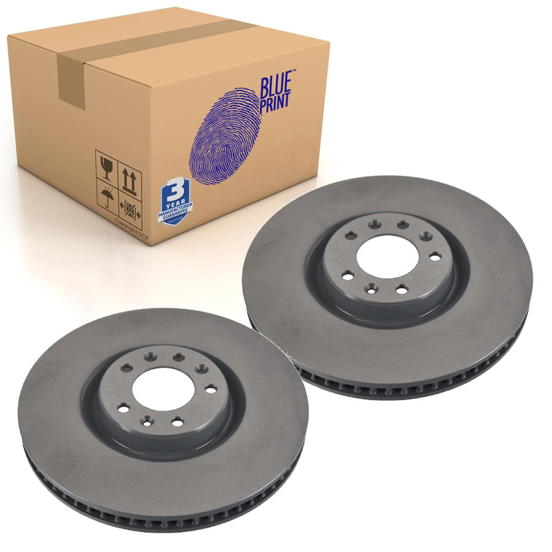 Pair of Front Brake Disc Fits Peugeot 308 OE 9804605780 Blue Print ADP154363