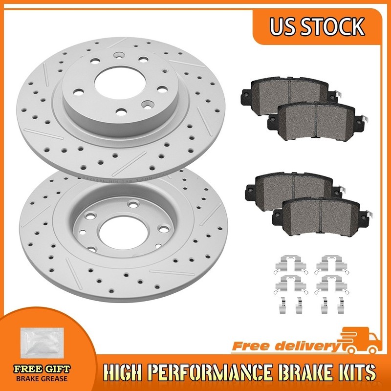 Rear Drilled Brake Rotors Ceramic Brake Pads For Mazda CX-3 2016 2017 2018