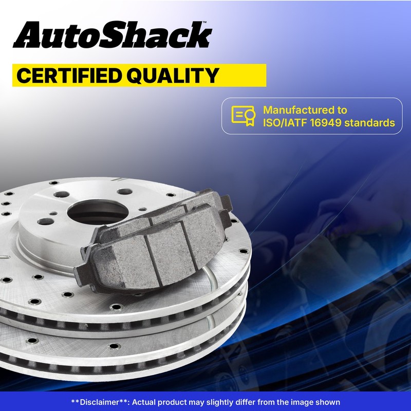 Front Drilled Slotted Brake Rotors Silver & Pads for Ford F-350 Super Duty 6.4L gallery