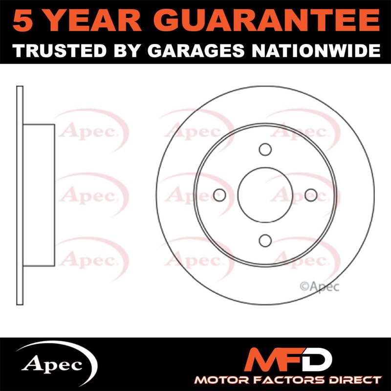 Fits Nissan Micra 1993-2003 1.0 1.3 1.4 Apec Rear 1x Brake Disc 432065F001